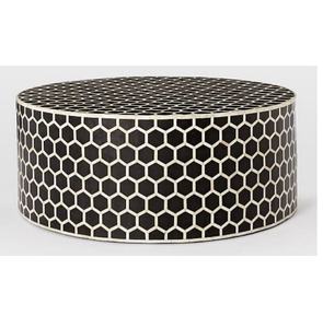 Meubles en incrustation d'os Offre Spéciale Artisanat Table basse ronde à motif hexagonal de l'Inde Meubles faits à la main de qualité - Product Image 3