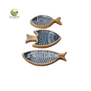 Custom Wooden Fish Wall Decor Hand Painted Acrylic Color Wooden <b>Ornament</b> Handmade Nautical Home Decoration Supplier - Product Image 1