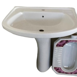 Lavabo sur pied en céramique blanche Lavabo Capri Lavabo pour salle de bain Hôtel de l'Inde Vistaar Sanitaire Ware Factory - Product Image 1