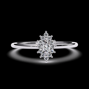 Anillos de Compromiso con Diamantes Naturales en Corte Marquesa, Oro Sólido de 14k y 18k, Joyería Fina para Mujer, Diseño Elegante de la India - Product Image 2