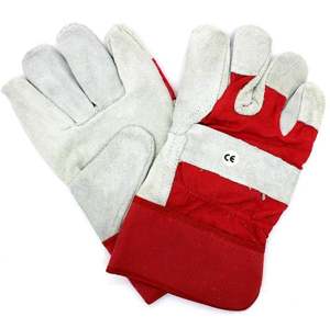 Gants de sécurité anti-impact en cuir de vache fendu avec conception de pouce à aile durable et douce pour les conducteurs de travailleurs de la construction industrielle - Product Image 4