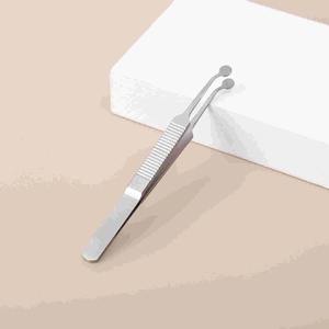 Pince à épiler en acier inoxydable à pointe incurvée, poignée antidérapante, légère, masseur pour sourcils, expresseur de glande de Meibom, pince à épiler - Product Image 6