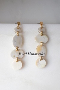 Pendientes naturales cavados a mano Vintage de cuerno de buey, forma redonda de alta calidad, acabado brillante, bisutería ligera - Product Image 5