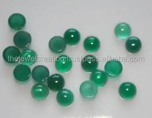 Proveedor de cabujón calibrado suelto con reverso plano liso redondo de ónix verde Natural de 8mm a precio de fábrica, piedras para la fabricación de joyas finas - Product Image 1