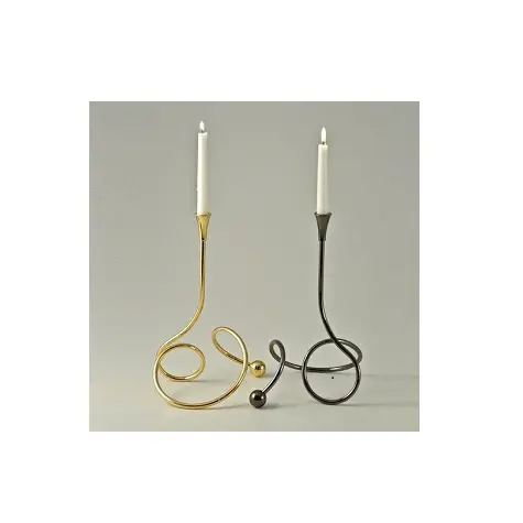 hot sell gold and black decorative iron powder coated candle stick stand for home and hotel decoration