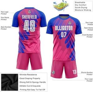 Conjunto de camiseta de fútbol de secado rápido para hombre, uniforme de entrenamiento de fútbol cómodo con mangas cortas, venta al por mayor de fábrica - Product Image 5