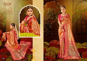 Authentique Collection de mariée indienne tissée à la main-Paithani Sarees Style moderne Séchage rapide Réversible Sans rides Diwali pour femmes - Product Image 3