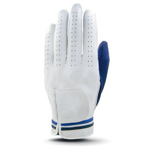 Gants de Golf en cuir blanc Cabretta OEM, toucher bleu, Logo personnalisé, gants de Golf en cuir antidérapants - Product Image 1