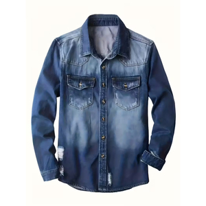 Premium High Quality New Arrival Men's Vintage Style <b>Custom</b> <b>Denim</b> <b>Jacket</b> 100% Cotton Knitted Winter Season with Patches Button - Product Image 1
