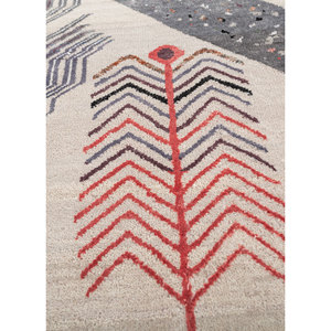 Tapis Manchaha en laine et soie de bambou noué à la main, motif abstrait, épaisseur 10 mm, rectangulaire, pour la maison et les couloirs, Les-2606 - Product Image 3