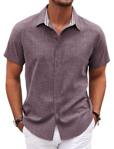 Chemise habillée décontractée pour homme sur mesure, vêtements d'été de haute qualité, manches courtes, sans plis, chemise formelle de bureau à boutons - Product Image 3