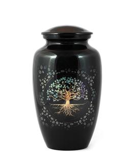 Urne funéraire en aluminium pour cendres humaines-Urne funéraire pour adultes fabriquée à la main-Mémorial abordable (Arbre de vie 200 pouces cubes) - Product Image 3