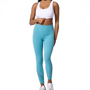 Conjunto de Yoga de Cintura Alta para Mujer, con Logotipo Personalizado, Venta al Por Mayor, Transpirable, de Seda, Ropa Deportiva Clásica para Gimnasio y Fitness - Product Image 1