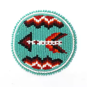 Posavasos con cuentas absorbentes redondas hechas a mano de alta calidad con diseño personalizado, 4 semillas de calor bordadas para bebidas - Product Image 3