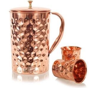 Jarra de cobre de estilo antiguo con piedra de ágata genuina para centro de mesa - Product Image 3