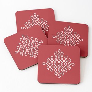Sous-verres en bois d'acacia et émail imprimé, lot de 4, accessoires de cuisine, vente chaude 2024, sous-verres de SCI - Product Image 3