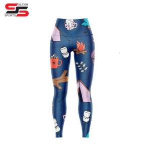 Leggings Fitness Yoga pour femmes de haute qualité Gym Sport Workout Leggings Dernière impression numérique Sublimation avec logo personnalisé - Product Image 2