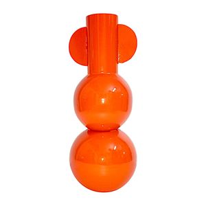 Vase décoratif rétro de style mid-century moderne, orange, en forme de bouteille, art pop, espace-âge, pour la décoration esthétique de la pièce, centre de table de mariage - Product Image 2