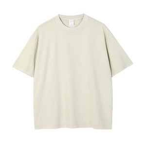เสื้อยืดแขนสั้นสำหรับผู้ชายทรงโอเวอร์ไซส์ผ้าคอตตอน100% แห้งเร็วและระบายอากาศได้ดีสไตล์เรียบง่ายลำลอง - Product Image 1