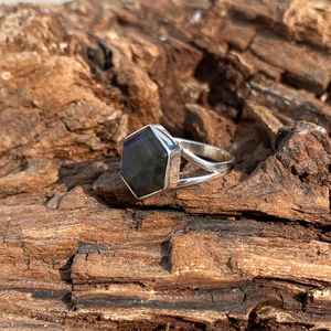 Anillo de labradorita azul fuego hecho a mano en plata de ley 925, joyería con piedras preciosas para mujer, regalo de piedra natural - Product Image 2
