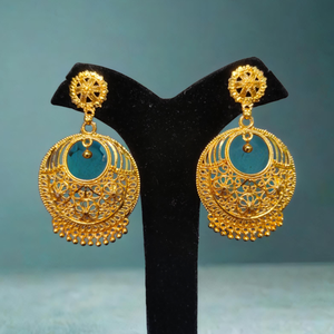 ชุดต่างหูพร้อม22CT สีทองสไตล์ Jhumka ที่ออกแบบมาใหม่เครื่องประดับสำหรับผู้หญิง - Product Image 1