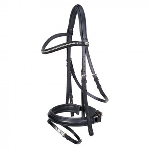 Brida de caballo de cuero genuino con equipo de caballo Renis inteligente de goma para montar en stock a la venta - Product Image 2