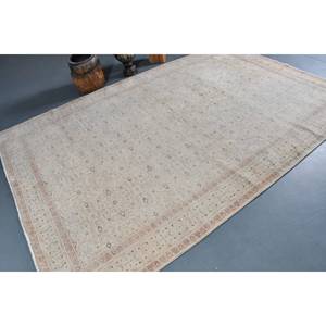 Alfombra de lana turca Vintage de 6,5x9,5 pies, diseño de retazos de estilo bohemio, tejido plano con respaldo de látex para decoraciones de sala de estar - Product Image 2