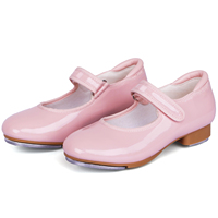 Sepatu kulit paten coklat uniseks sepatu ketuk papan suara dengan tali pengikat mudah ukuran US sepatu dansa anak kecil/anak kecil/besar ringan anak laki-laki