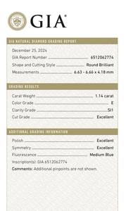 อัญมณี B2B เก็บสายสำหรับ Gia ได้รับการรับรอง1.14 CT เพชรกลมสีขาวธรรมชาติทรงหลวมการไหลของ FL ความบริสุทธิ์ผ่านการตัดตามธรรมชาติ - Product Image 5