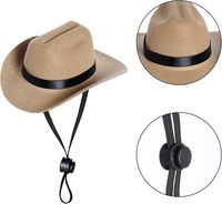 Chapeau de cowboy en feutre de polyester réglable et mignon pour chats et chiens, accessoires de cheveux faits à la main, costume pour animaux de compagnie, plusieurs tailles