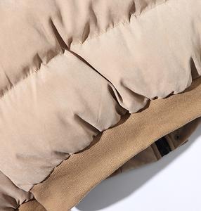 Chaqueta de bombardero de invierno personalizable para hombre, logotipo de gran tamaño, largo, acolchado, forro de satén, cuello levantado, cintura elástica, informal, diseño ODM/OEM - Product Image 6