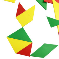 Rompecabezas Tangram de Plástico Suave No Tóxico de 21 Piezas para Niños de 5 a 7 Años, 3 Colores
