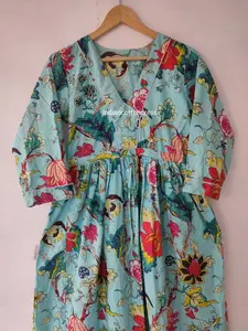 Nouvelle Collection Robe de Style Doux pour Femmes Bloc de Main Imprimé pour Mariage et Fête Porter Taille Naturelle - Product Image 2