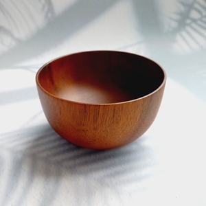 Cuenco de madera de Acacia para servir en la familia, tazón de arroz de madera Natural de Vietnam, vajilla hecha a mano ecológica para el hogar y restaurante - Product Image 1