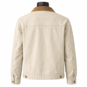 Veste en jean vintage pour homme de qualité supérieure personnalisée avec col en velours côtelé, style streetwear décontracté, vêtements de travail, vêtements d'extérieur tendance pour homme - Product Image 2