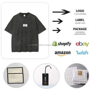 Vêtements mode surdimensionné vintage lavé t-shirts personnalisé en gros bases stonewash t-shirt lavage t-shirts - Product Image 4