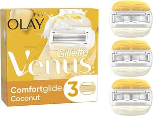 Gillette Venus ComfortGlide con hojas de afeitar Olay 2 en 1 para mujer, paquete de 3 hojas de repuesto - Product Image 4