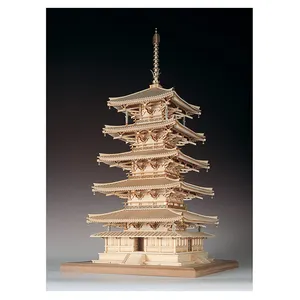 Hochwertige Horyuji Five Storied Pagode Holzmodell 3D Temple Kits