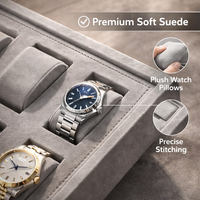 Boîte de rangement raffinée pour montres avec un intérieur soigné pour une placement sur le bureau et une présentation aux collectionneurs