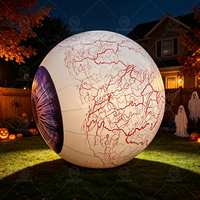 Décorations d'Halloween Géantes Gonflables en Forme d'Œil - 1m/3.3ft, 2m/6.6ft, 3m/10ft, 4m/13ft - Œil Gonflable Imprimé Effet Sanglant - Accessoire d'Horreur