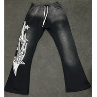 Pantalones de chándal de algodón pesado 100%, logotipo personalizado bordado OEM fábrica al por mayor.