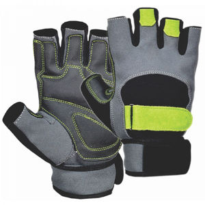 Gants de gymnastique lourds demi-doigt pour hommes femmes avec paumes rembourrées Support de poignet à forte adhérence respirant pour l'entraînement de levage - Product Image 6