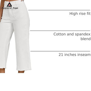 Jeans capri transpirables para mujer al por mayor con MOQ bajo, diseño personalizado, últimos modelos de jeans capri para mujer para venta en línea - Product Image 4