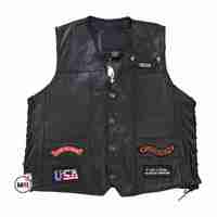 Meilleur Prix Nouveau Design Gilet Moto Noir en Cuir Respirant pour l'Hiver Chaud Style Hip Hop avec Boutons