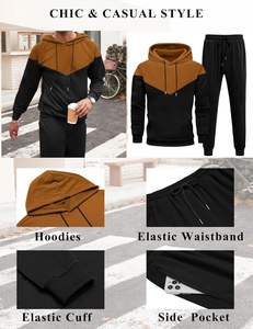 SUDADERO de algodón 100%, conjunto ligero con capucha, cierre de cordón, invierno, ecológico, lavado a la piedra, estampado de diamantes de imitación adornados - Product Image 6