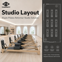 Premium Esdoornhouten Reformer Pilates Apparaat Professionele Studio Pilates Bed Op Maat Logo Speciale Roze Kleuren Trainingsapparatuur