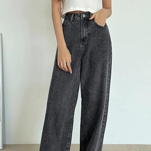 Pantalones Vaqueros Holgados para Mujer, Estilo Americano, Cintura Alta, Color Gris, Pantalones Vaqueros Vintage, Casuales, Anchos, Vintage - Product Image 2