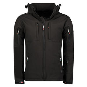 Veste à capuche zippée softshell élégante pour hommes en polyester vente en gros pour hommes veste légère imperméable de haute qualité - Product Image 1