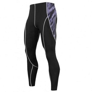 Leggings de compression de gymnastique hautement extensibles OEM Leggings de sport respirants pour hommes avec impression numérique Spandex - Product Image 2