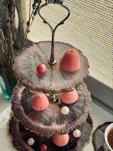 Handmade DIY 3-Tier Circular Display for <b>Resin</b> Crafts Round Shape Fruit Tray Epoxy <b>Mold</b> Tea Tray Table <b>Silicone</b> <b>Mold</b> - Product Image 3